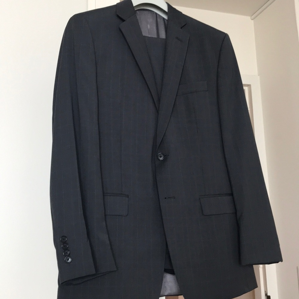 Calvin Klein Grey, Plaid Suit